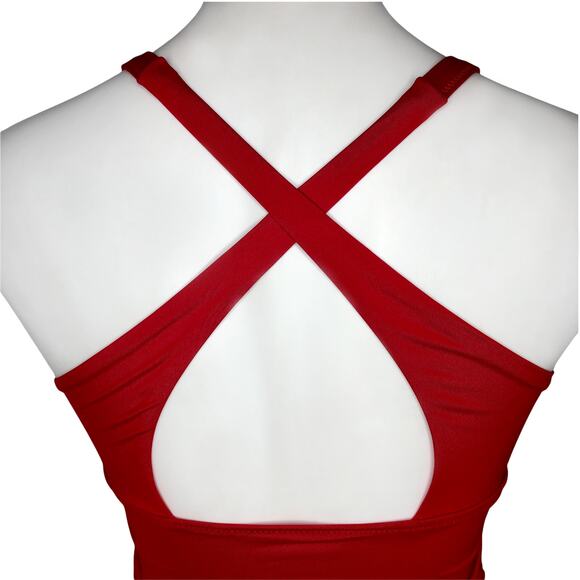 Athleta Red Side Scrunch Swim Tank - Size Small - Picture 8 of 13